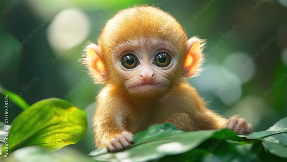 Adorable Baby Monkey In The Jungle Adorable Baby Monkey In The Jungle