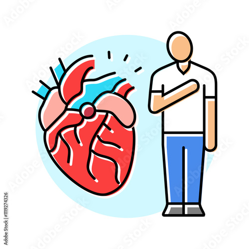 heart man disease color icon vector. heart man disease sign. isolated symbol illustration