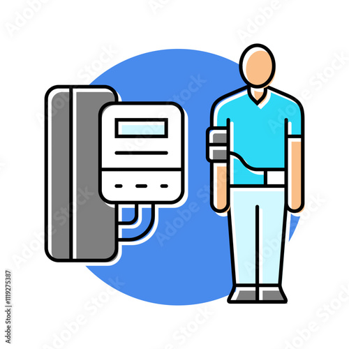 high blood pressure man disease color icon vector. high blood pressure man disease sign. isolated symbol illustration