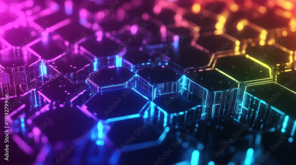 Abstract Neon Hexagon Pattern Abstract Neon Hexagon Pattern