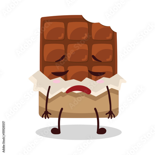 cute tired expression of sweet potato cartoon character