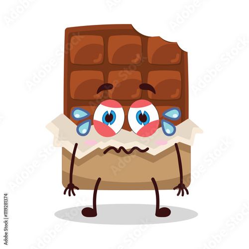 cute upset expression of sweet potato cartoon character