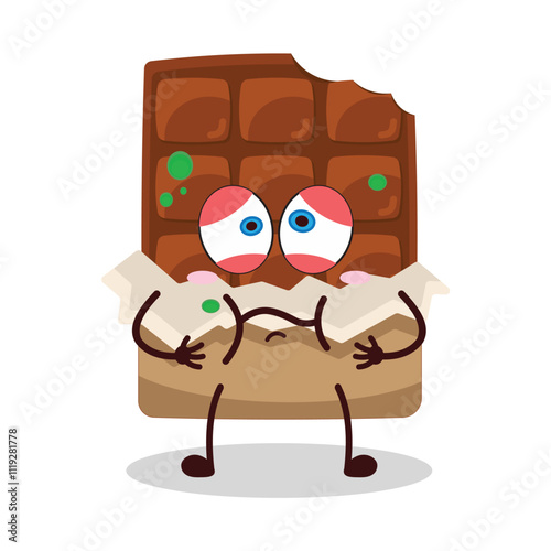 cute sick expression of sweet potato cartoon character