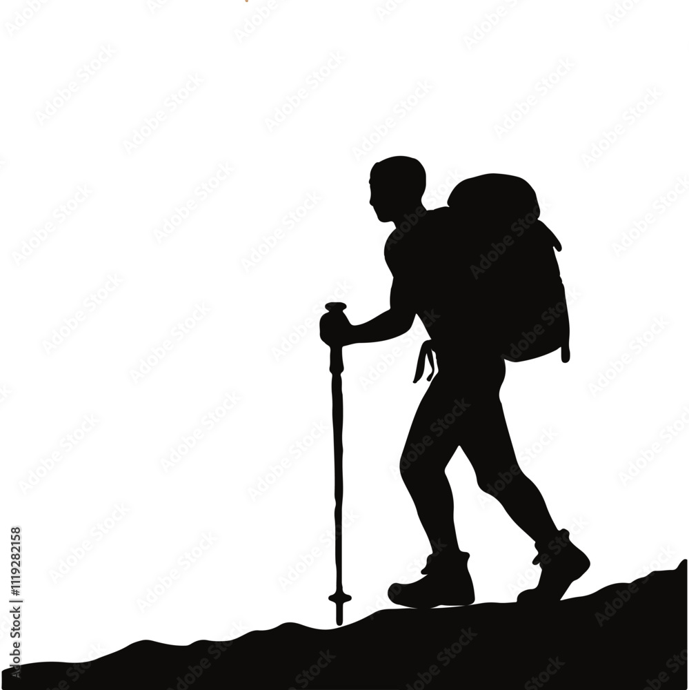 Hiking man Silhouettes. hiker with rucksacks silhouette. Hiking man Silhouettes. hiker with rucksacks silhouette.