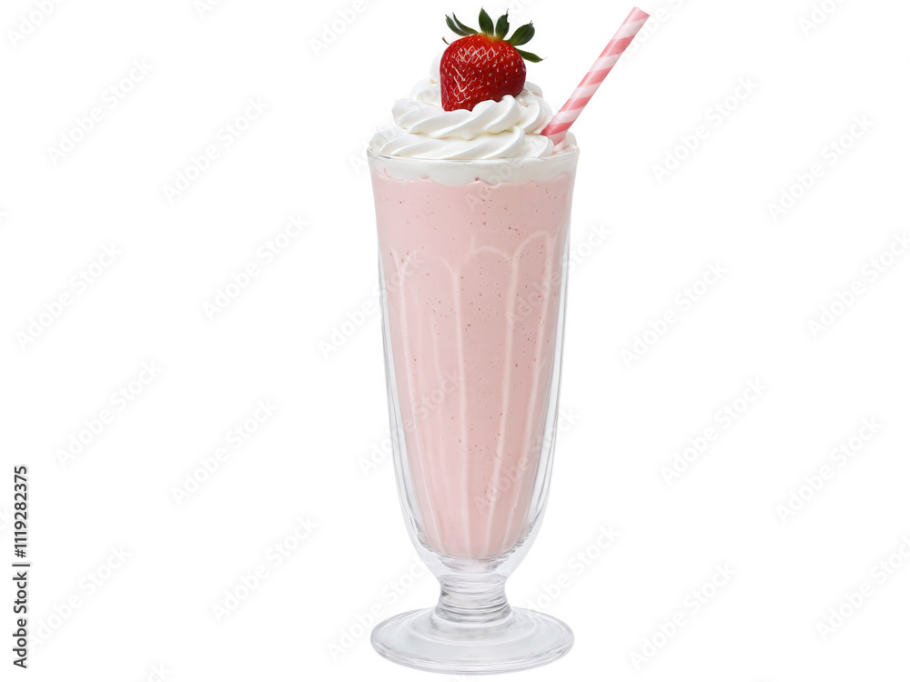 Strawberry Milkshake in a Tall Glass A creamy, pale pink strawberry milkshake served in a tall, clear glass. The thick Strawberry Milkshake in a Tall Glass A creamy, pale pink strawberry milkshake served in a tall, clear glass. The thick
