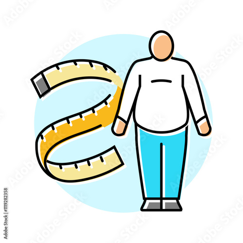 obesity man disease color icon vector. obesity man disease sign. isolated symbol illustration