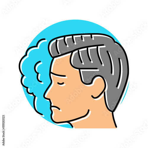 depression man disease color icon vector. depression man disease sign. isolated symbol illustration
