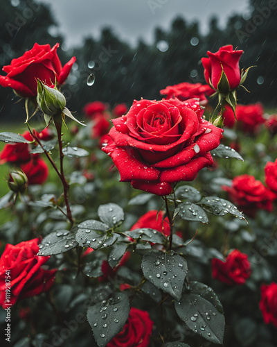 red roses, raindrops on roses, morning flowers, good morning message, fresh red roses, romantic morning, rainy day roses, love flowers, rose bouquet, morning greeting, beautiful morning, floral greeti photo