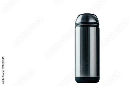 Stainless steel water bottle, durable and eco-friendly, for all-day hydrationisolated on transparent and white background.PNG image 