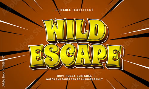 wild escape editable text effects with a adventure and jungle theme photo