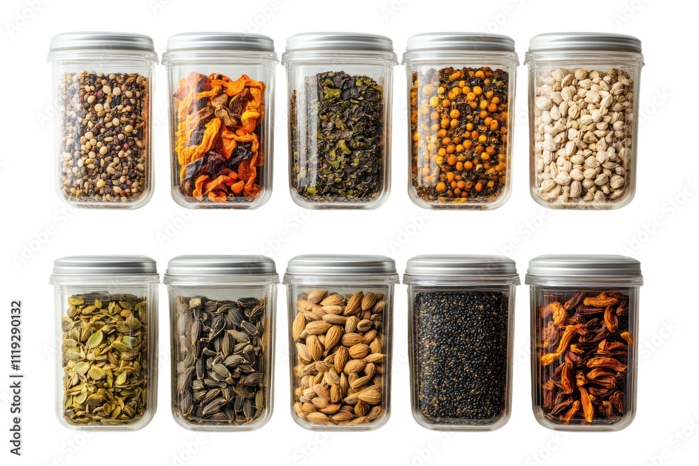 Spice Up Your Kitchen: A Vibrant Collection of Spices in Glass Jars Spice Up Your Kitchen: A Vibrant Collection of Spices in Glass Jars