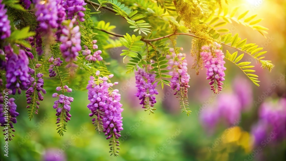 Soft Focus Floral Background with Close-Up of Purple Acacia Flowers, High Depth of Field, Nature Photography, Vibrant Colors, Botanical Art, Spring Bloom, Garden Aesthetic Soft Focus Floral Background with Close-Up of Purple Acacia Flowers, High Depth of Field, Nature Photography, Vibrant Colors, Botanical Art, Spring Bloom, Garden Aesthetic