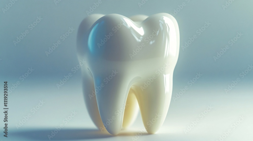Close-up of a single, healthy, white tooth. Generative ai Close-up of a single, healthy, white tooth. Generative ai