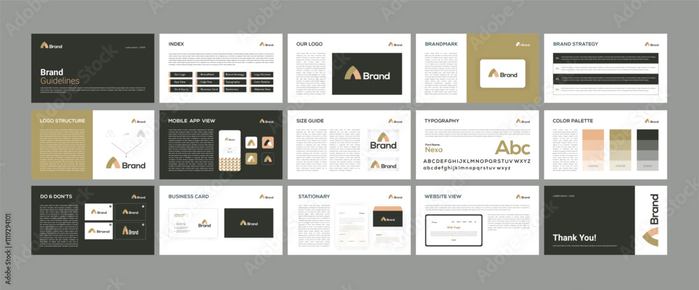 Editable Brand Identity Presentation. Logo Guidelines Template.  Brand Guideline Layout Design
