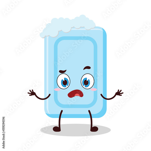 cute don't know expression of soap cartoon character