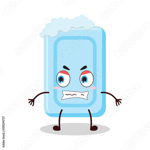 cute angry expression of soap cartoon character