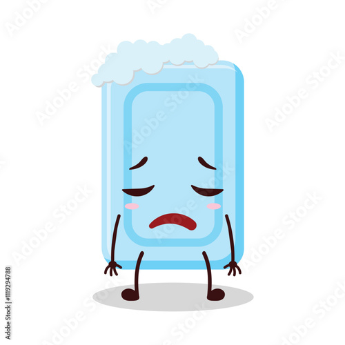 cute tired expression of soap cartoon character