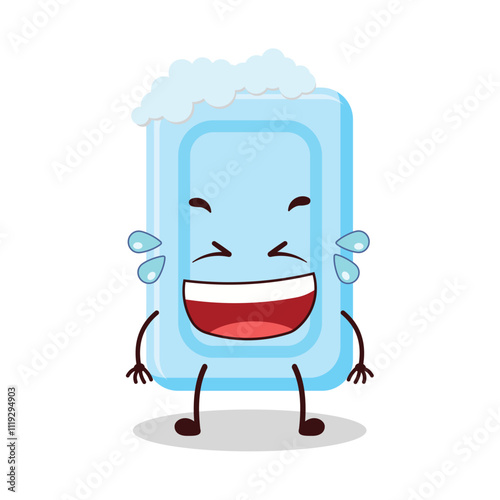 cute laugh out loud expression of soap cartoon character