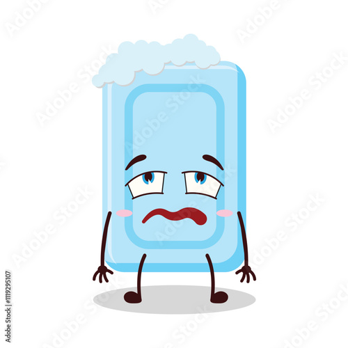 cute bored expression of soap cartoon character