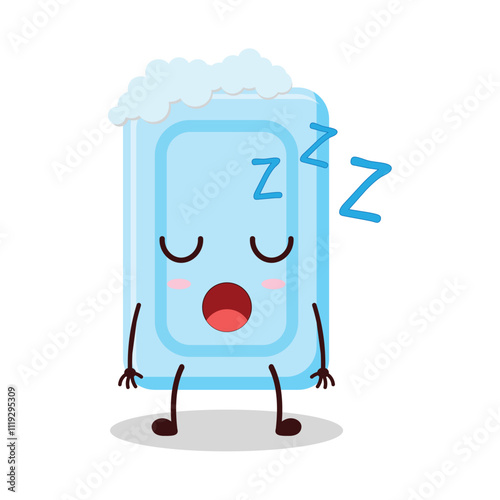 cute rest expression of soap cartoon character