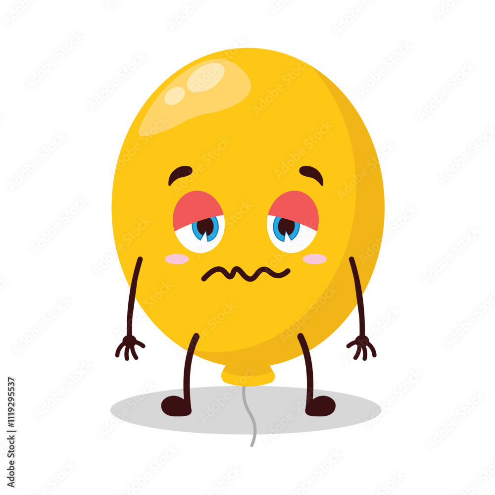 Obraz premium cute nope expression of yellow balloon cartoon character