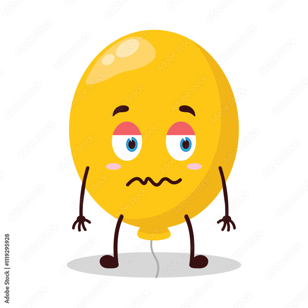 cute grumpy expression of yellow balloon cartoon character cute grumpy expression of yellow balloon cartoon character