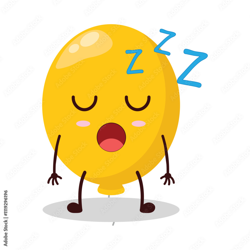 cute rest expression of yellow balloon cartoon character cute rest expression of yellow balloon cartoon character