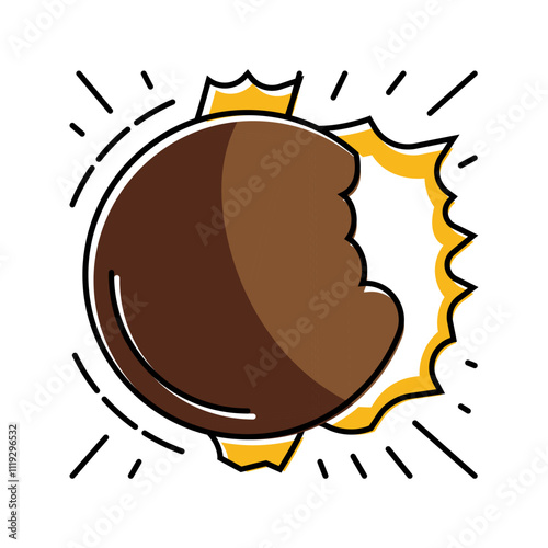 solar eclipse weather natural phenomena color icon vector. solar eclipse weather natural phenomena sign. isolated symbol illustration