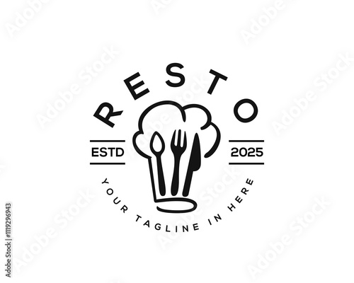 vintage Restaurant chef food logo design template illustration inspiration