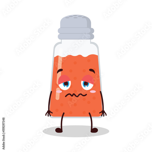 cute nope expression of chili powder cartoon character