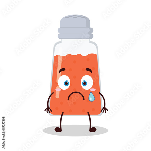 cute nervous expression of chili powder cartoon character
