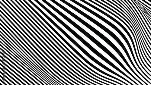 Black and white stripes with liquify lines abstract background for backdrop or fabric style