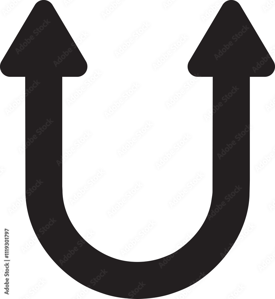 U Turn Arrow Glyph Icon U Turn Arrow Glyph Icon