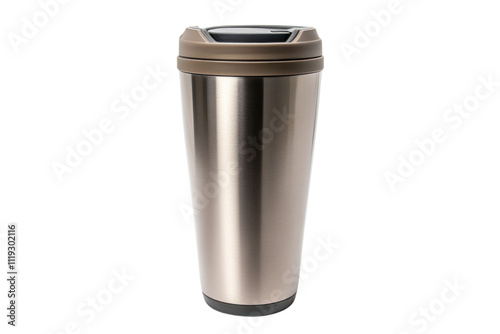 Insulated beverage container, ideal for keeping drinks at the perfect temperature isolated on transparent and white background.PNG image	
