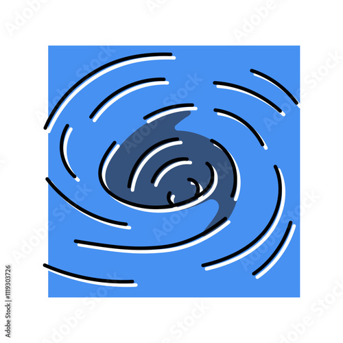whirlpool rotating water color icon vector. whirlpool rotating water sign. isolated symbol illustration