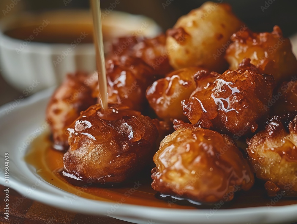 Sweet and Savory Doughnuts Drizzled with Caramel Syrup Sweet and Savory Doughnuts Drizzled with Caramel Syrup