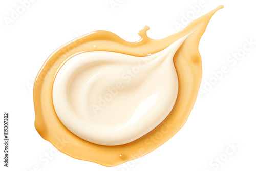 Mix of oil and cream isolated on transparent background.