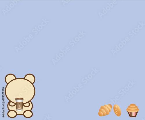 Vintage green background with bear for background note and texture concept 