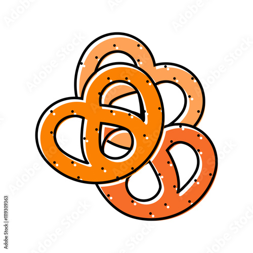 pretzels snack food color icon vector. pretzels snack food sign. isolated symbol illustration