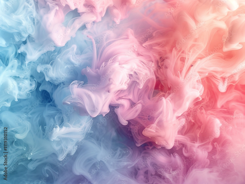 Fototapeta premium Artistic background with soft, smokey powder colors and abstract fantasy designs, perfect for decorative textures and creative wall patterns.