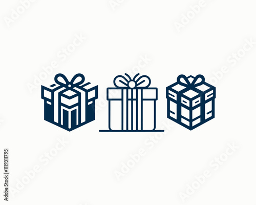 blue gift box icon