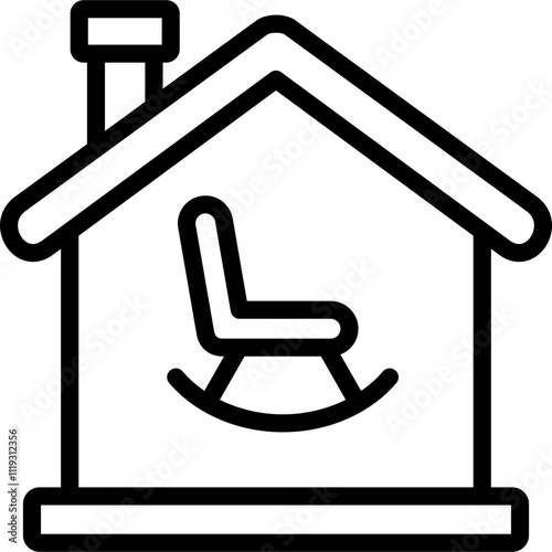 retritment home icon illustration design with outline