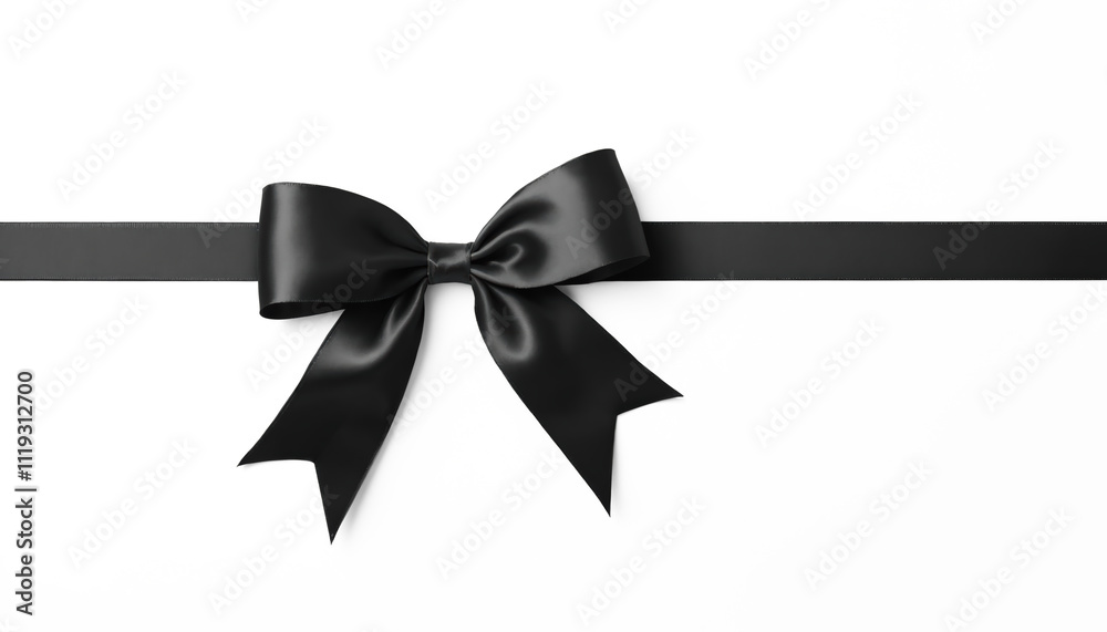 Black gift ribbon with bow isolated on white background. Black gift ribbon with bow isolated on white background.