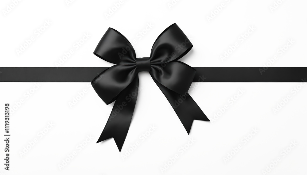 Black gift ribbon with bow isolated on transparent background. Black gift ribbon with bow isolated on transparent background.