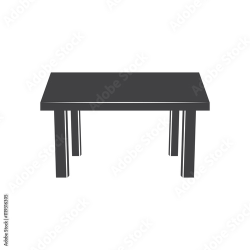 Table furniture icon in flat style. Wooden table vector illustration on isolated background. Dinner desk sign business concept.