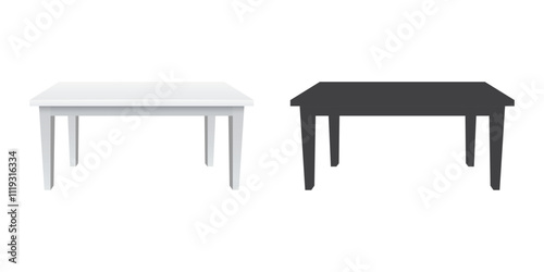 Table furniture icon in flat style. Wooden table vector illustration on isolated background. Dinner desk sign business concept.