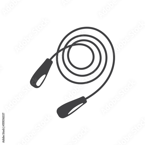 Jumping rope icon in flat style. Gymnastic equipment vector illustration on isolated background. Training instrument sign business concept.