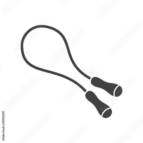 Jumping rope icon in flat style. Gymnastic equipment vector illustration on isolated background. Training instrument sign business concept.