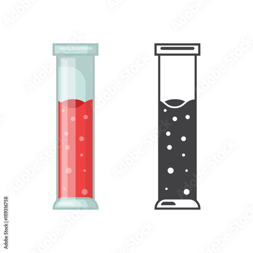 Science lab bottle icon in flat style. Laboratory glassware equipment vector illustration on isolated background. Test tube sign business concept.