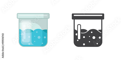 Science lab bottle icon in flat style. Laboratory glassware equipment vector illustration on isolated background. Test tube sign business concept.